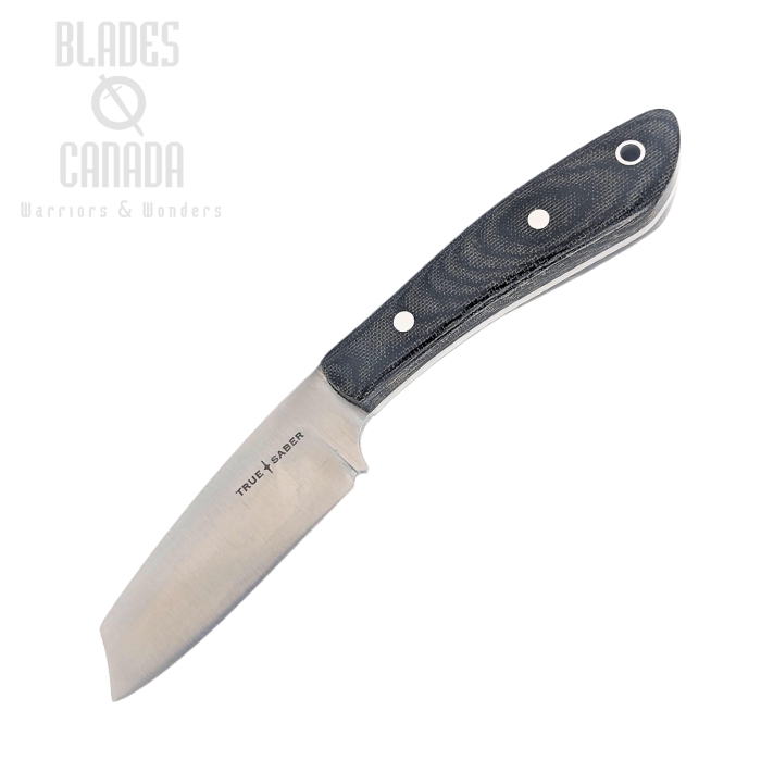 True Saber Ottawa Dah Fixed Blade Knife, CPM 154, Micarta OD/Black, Leather Sheath